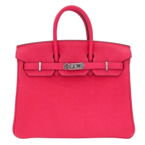 1:1 Hermès Replica - Birkin 25 Rose Mexico Togo Palladium HW