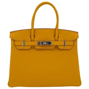 1:1 Hermès Replica - Birkin 30 Ambre Togo Palladium HW