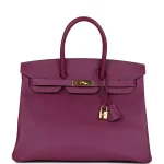 1:1 Hermès Replica - Birkin 35 Anemone Epsom Gold HW