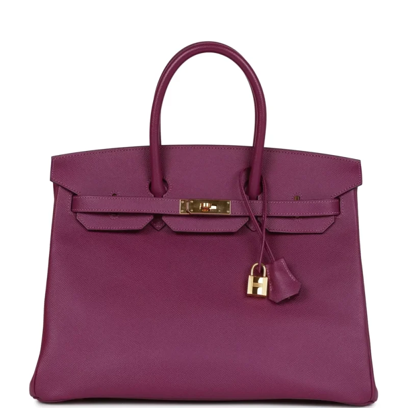 1:1 Hermès Replica - Birkin 35 Anemone Epsom Gold HW