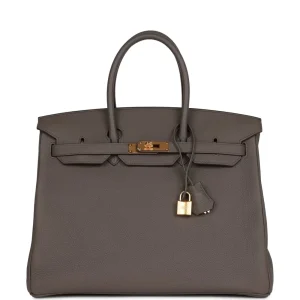 1:1 Hermès Replica - Birkin 35 Etain Togo Gold HW