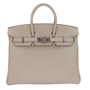 Artisan-Grade Hermès Dupes - Birkin 25 Craie Togo Palladium HW