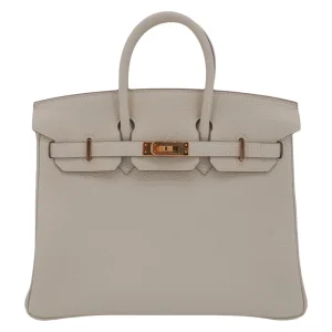 Artisan-Grade Hermès Dupes - Birkin 25 Craie Togo Rose Gold HW
