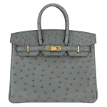 Artisan-Grade Hermès Dupes - Birkin 25 Vert Amande Ostrich Gold HW
