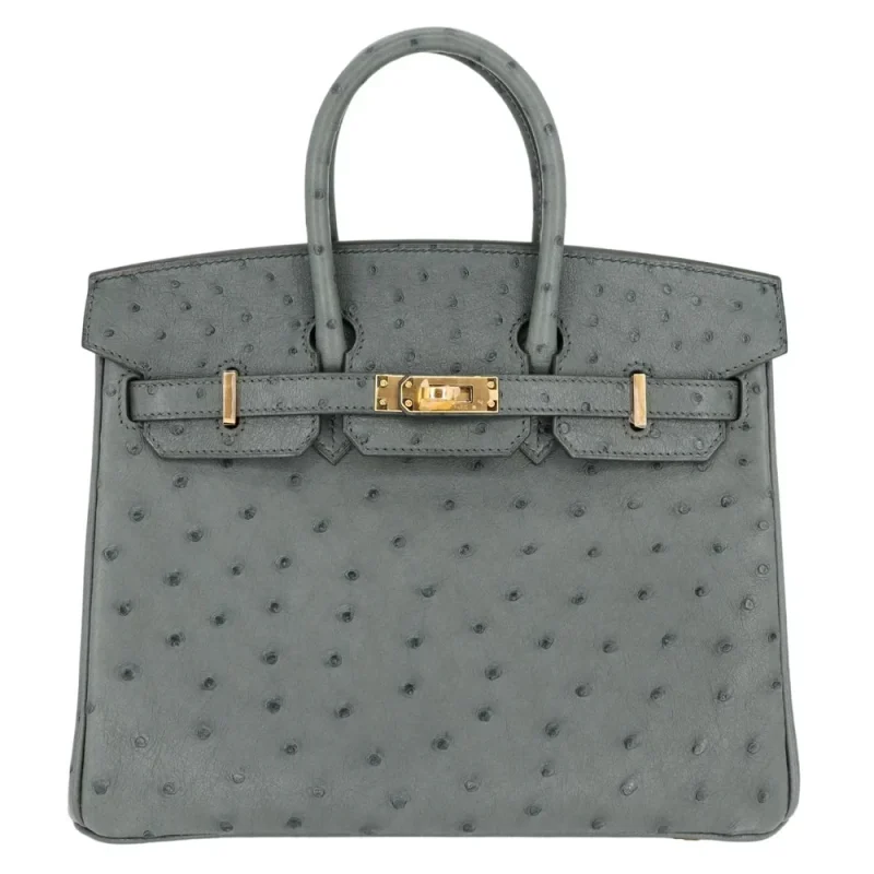Artisan-Grade Hermès Dupes - Birkin 25 Vert Amande Ostrich Gold HW