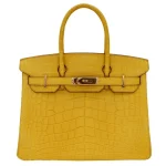 Artisan-Grade Hermès Dupes - Birkin 30 Ambre Matte Alligator Gold HW
