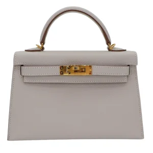 Artisan-Grade Hermès Dupes - Kelly II Sellier Mini Gris Pale