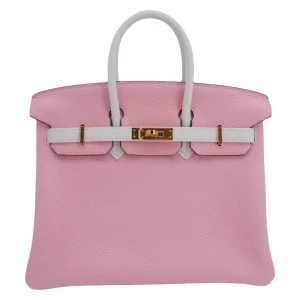 Best Replica Hermes - Birkin 25 Sakura/White Clemence Gold HW