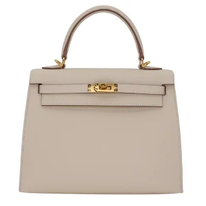 Best Replica Hermes - Kelly 25 Sellier Craie Epsom Gold HW