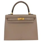 Best Replica Hermes - Kelly 25 Sellier HSS Gris Tourterelle Chèvre Brushed Gold HW