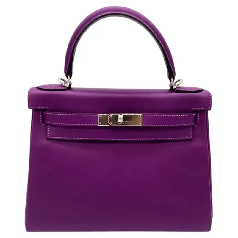 Hermes Kelly 28 Inspired Brisbane 2 High-End Hermès Inspired – Kelly 28 Retourne Gris Etain Togo Gold HW - Designer Inspired Luxury Bag
