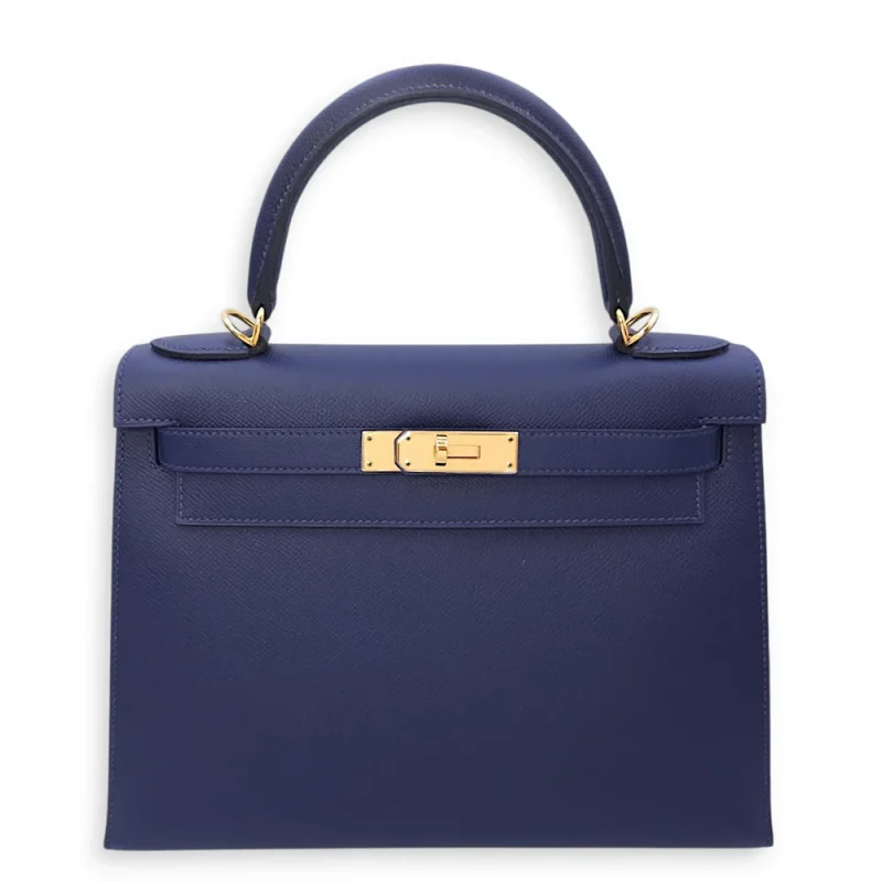 Hermes Kelly 28 Inspired Perth 3 Best Replica Hermes – Kelly 28 Sellier Bleu Saphir Epsom Gold HW - Premium Alternative