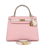 Best Replica Hermes - Kelly II Sellier Mini Craie Epsom Palladium HW