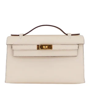 Best Replica Hermes - Kelly Pochette Nata Swift Gold HW