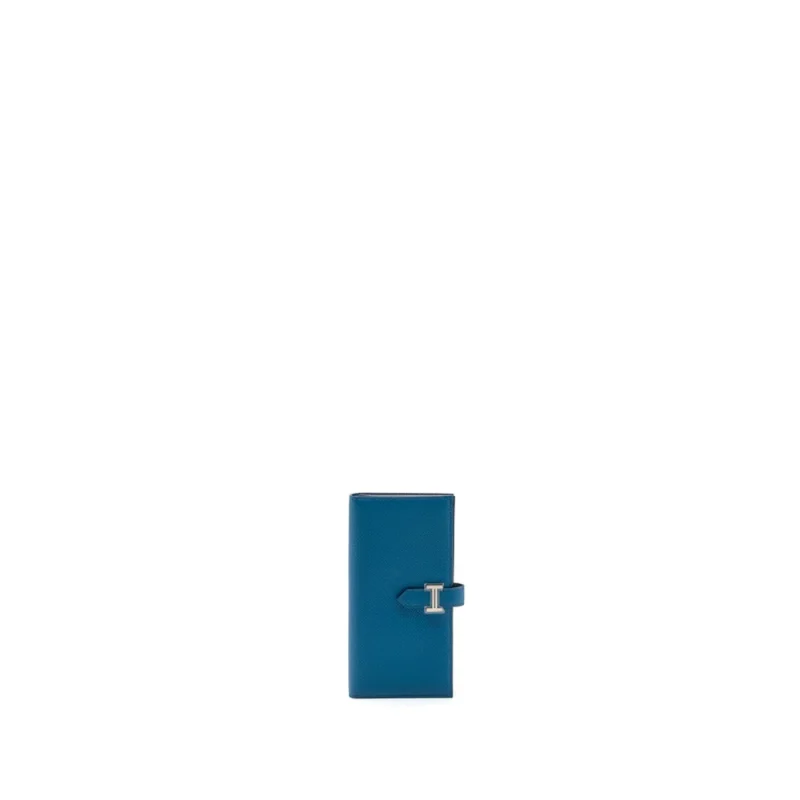Hermès Bearn Wallet Blue Epsom Silver HW | ReplicaHermesBags