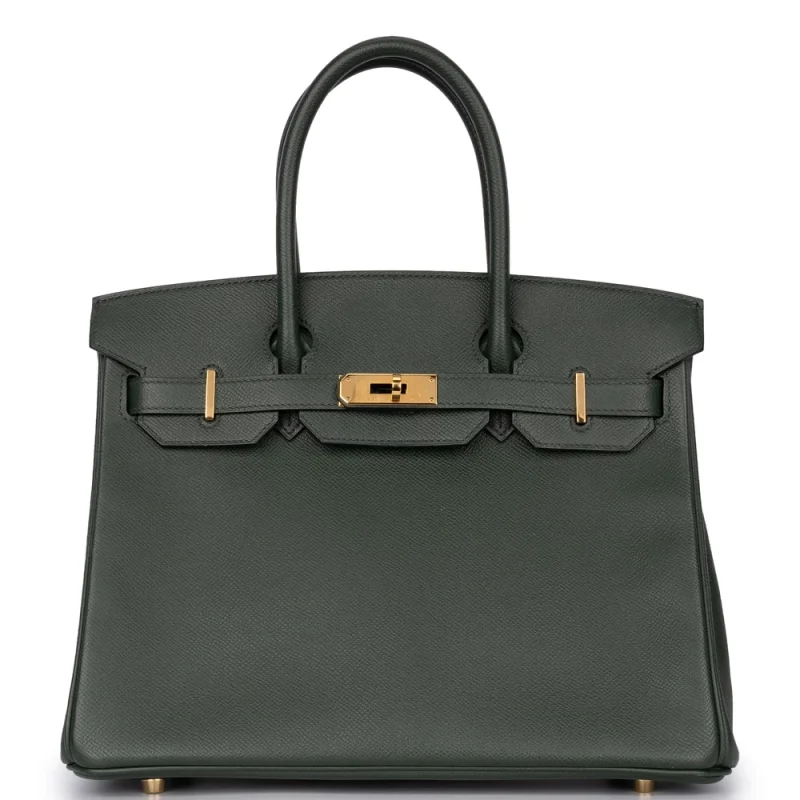Hermès Birkin 30 Epsom Vert Foncé Gold HW Dupes | Replica Bags