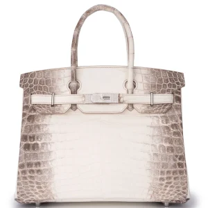 Hermès Birkin 30 Himalayan Blanc Crocodile White Gold Replica