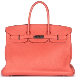Hermès Birkin 35 Retourne Clemence Bougainvillea Palladium HW - 1:1 Replica