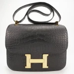 Hermès Constance 24 Alligator Black Gold HW | Replica Bags