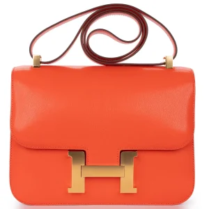 Hermès Constance 24 Chamkila Chevre Capucine Gold HW Dupes