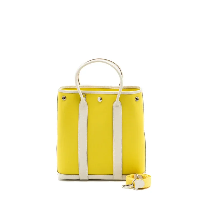 Hermès Garden File 28 Lime/Blanc Canvas HW Replica
