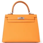 Hermès Kelly 25 Epsom Orange Palladium HW - Best Replica