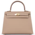 Hermès Kelly 25 Etoupe Epsom Sellier Gold HW - Best Replica