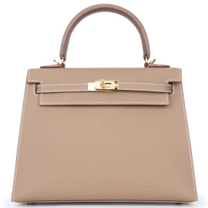 Hermès Kelly 25 Etoupe Epsom Sellier Gold HW - Best Replica
