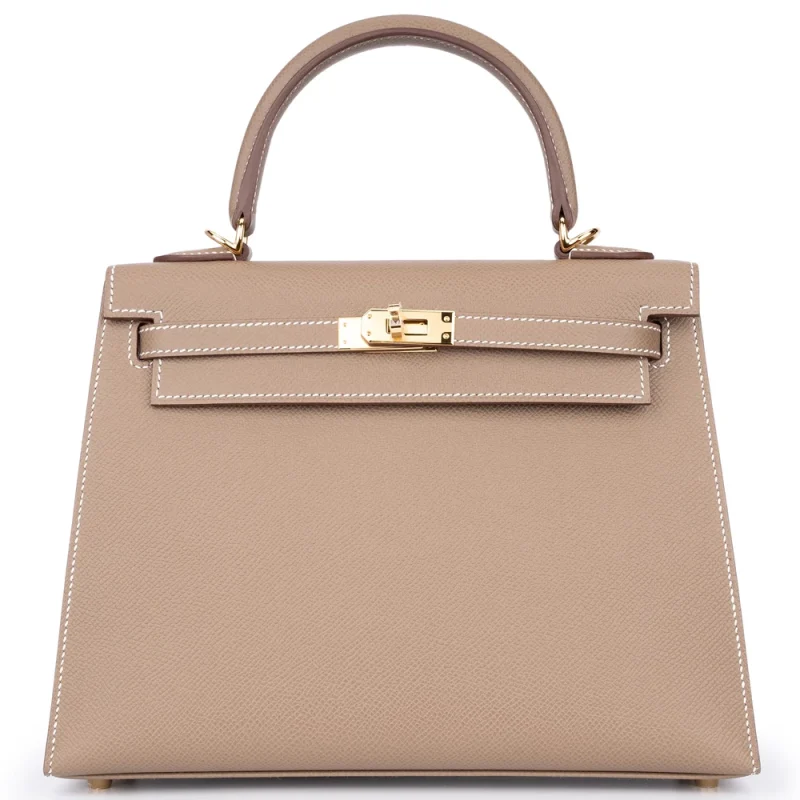 Hermès Kelly 25 Etoupe Epsom Sellier Gold HW - Best Replica