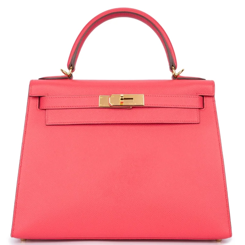 Hermes Kelly 28 Inspired Gloucester 3 Hermès Kelly 28 Epsom Rose Extreme Gold HW – Premium Replica - Premium Alternative