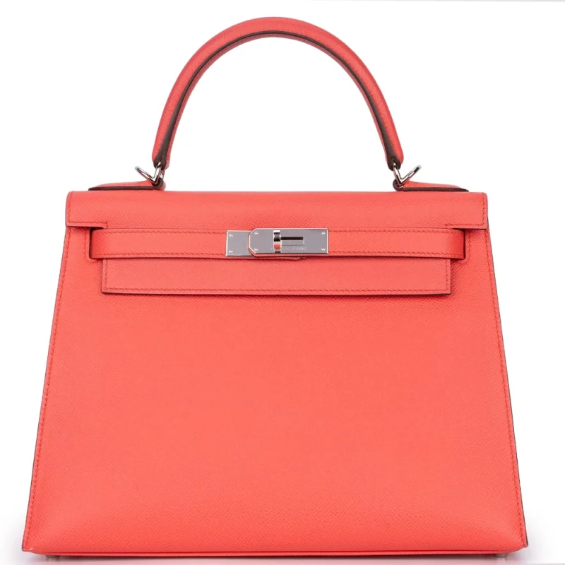 Hermes Kelly 28 Inspired Sheffield 2 Hermès Kelly 28 Epsom Rose Texas Palladium HW – High-End Inspired - Designer Inspired Luxury Bag