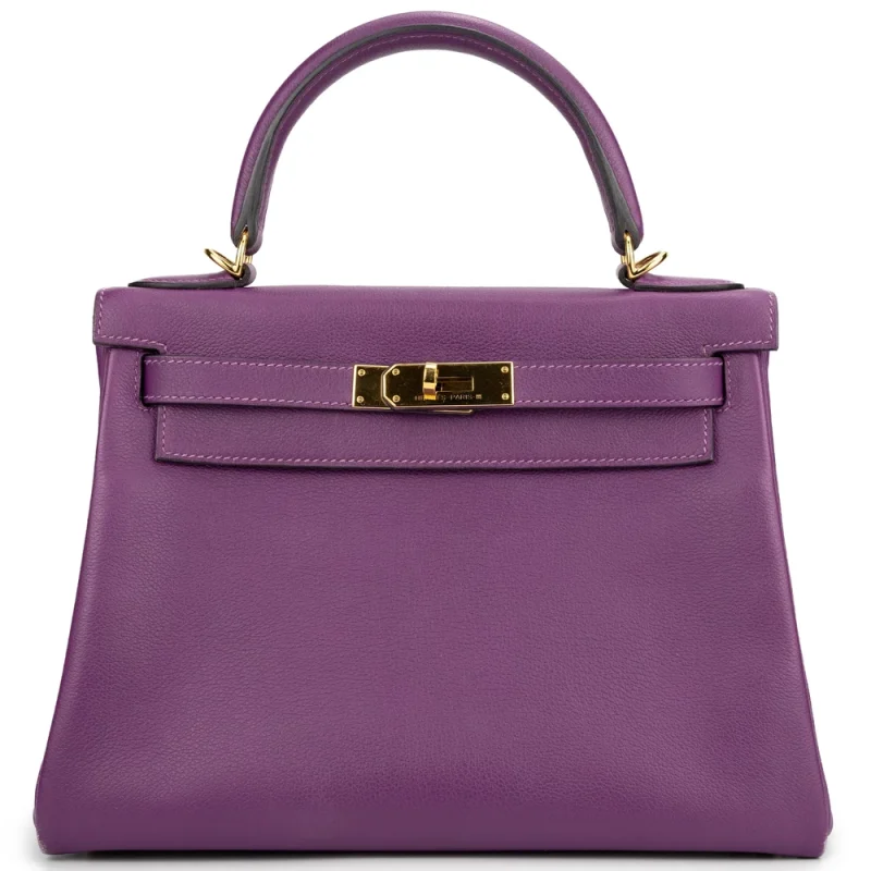 Hermes Kelly 28 Inspired Newcastle 2 Hermès Kelly 28 Evercolor Anemone Gold HW – High-End Inspired - Designer Inspired Luxury Bag