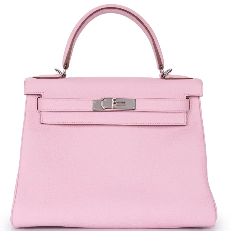 Hermes Kelly 28 Inspired Chester 3 Hermès Kelly 28 Retourne Clemence Mauve Sylvestre Palladium HW – Mirror Quality Replicas - Premium Alternative