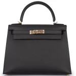Hermès Kelly 28 Sellier Epsom Black Permabrass HW - 1:1 Replica