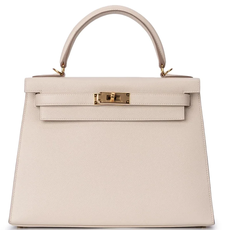 Hermès Kelly 28 Sellier Epsom Craie Gold HW - High-End Inspired