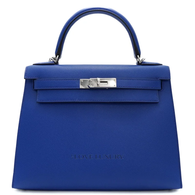 Hermes Kelly 28 Inspired Canberra 1 Hermès Kelly 28 Sellier Epsom Royal Blue Palladium HW – Artisan-Grade Dupes - Premium Alternative Bag