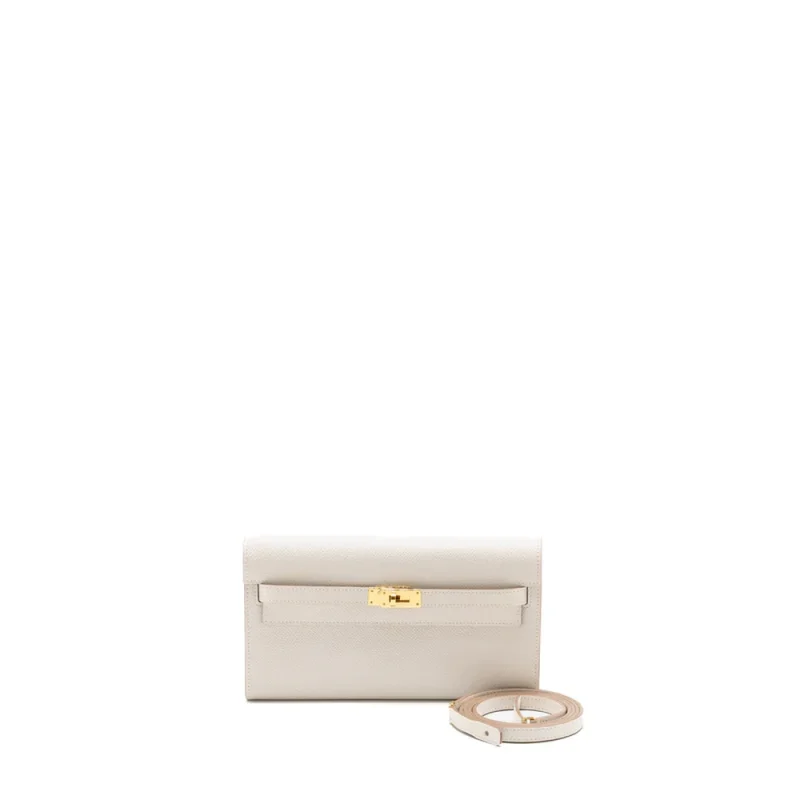 Hermès Kelly To Go Gris Pale Epsom Gold HW - 1:1 Replica