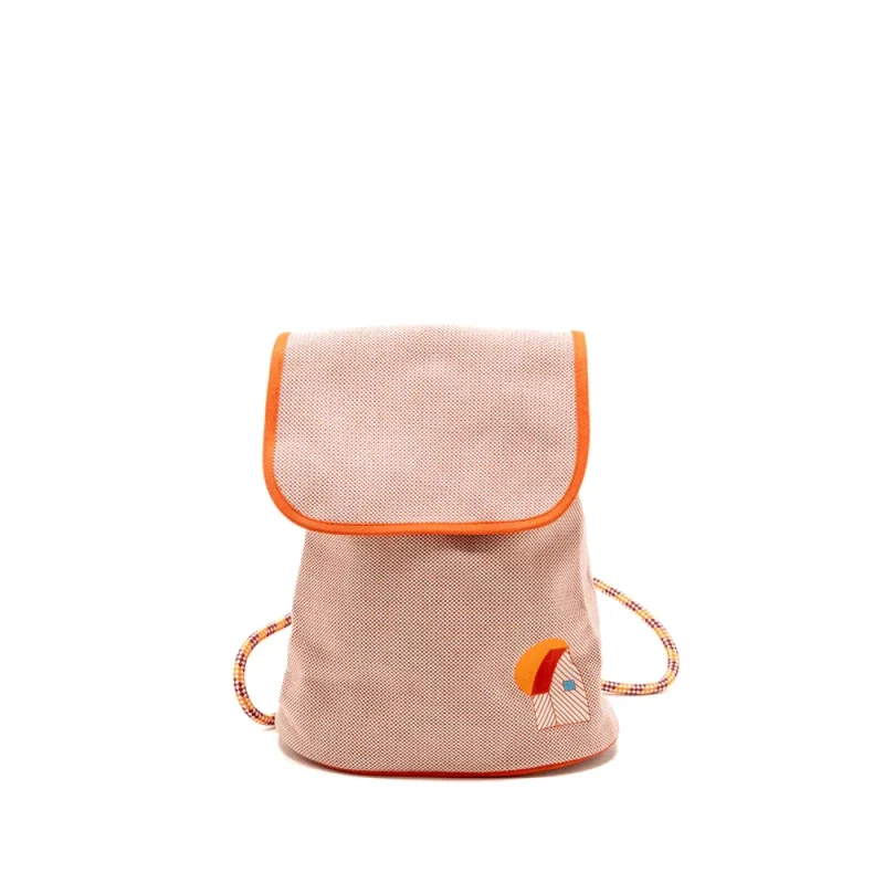 Hermes Les Cabanes Backpack PinkOrange Canvas 11 Replica Front