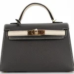Hermès Mini Kelly HSS Epsom Craie/Graphite Permabrass HW - Mirror Quality Replicas