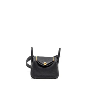 Hermès Mini Lindy Caban Clemence Gold HW - Premium Replica