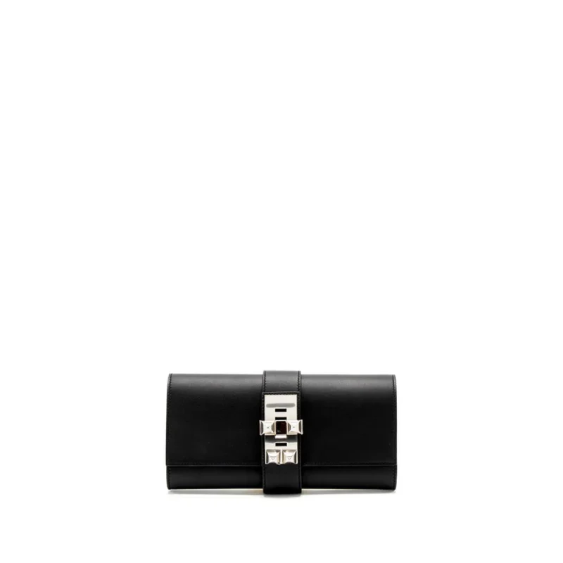 Hermès POCHETTE MEDOR 23 Black Swift Silver HW Replica