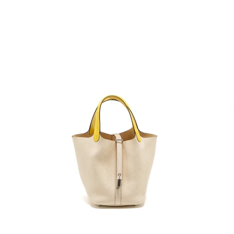 Hermès Picotin 18 Replica | Nata/Jaune Citron Clemence Bag