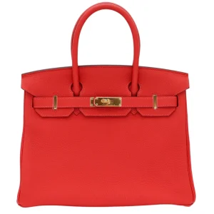 High-End Hermès Inspired - Birkin 30 Capucine Togo Gold HW