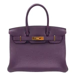 High-End Hermès Inspired - Birkin 30 Cassis Togo Gold HW