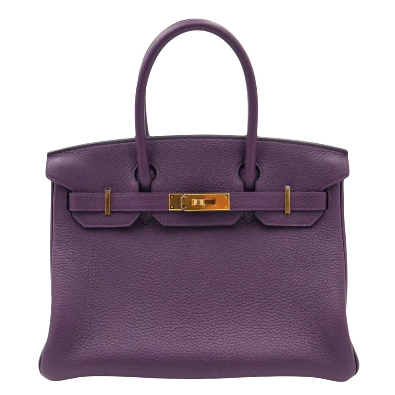 High-End Hermès Inspired - Birkin 30 Cassis Togo Gold HW