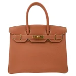 High-End Hermès Inspired - Birkin 30 Gold Togo Gold HW