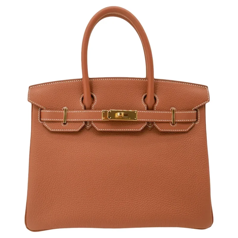 High-End Hermès Inspired - Birkin 30 Gold Togo Gold HW
