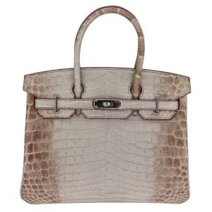 High-End Hermès Inspired - Birkin 30 Gris Cendre Himalaya Palladium HW