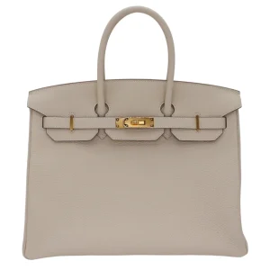 High-End Hermès Inspired – Birkin 35 Craie Togo Gold HW