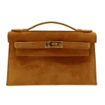 High-End Hermès Inspired - Kelly Pochette Doblis Jaune Suede